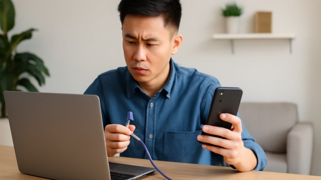 Minh họa: 1) Bắt đầu đúng: kiểm tra đường dẫn, thiết bị và kết nối
